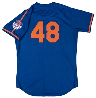 2016 Jacob deGrom Game Used New York Mets Heritage Weekend Blue Royal Giants Jersey Resolution Photomatched To 6/25/2016 (Resolution Photomatching & MLB Authenticated)